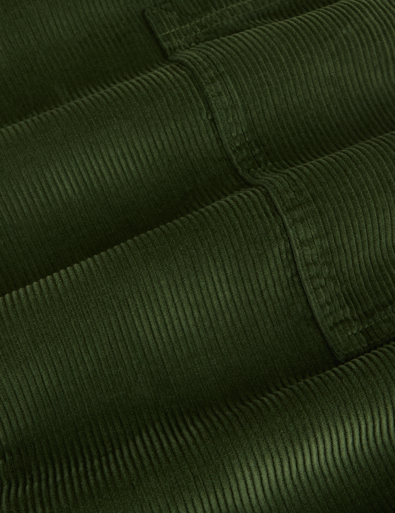 Corduroy Drop Pocket Cargo Pants in Evergreen fabric detail close up