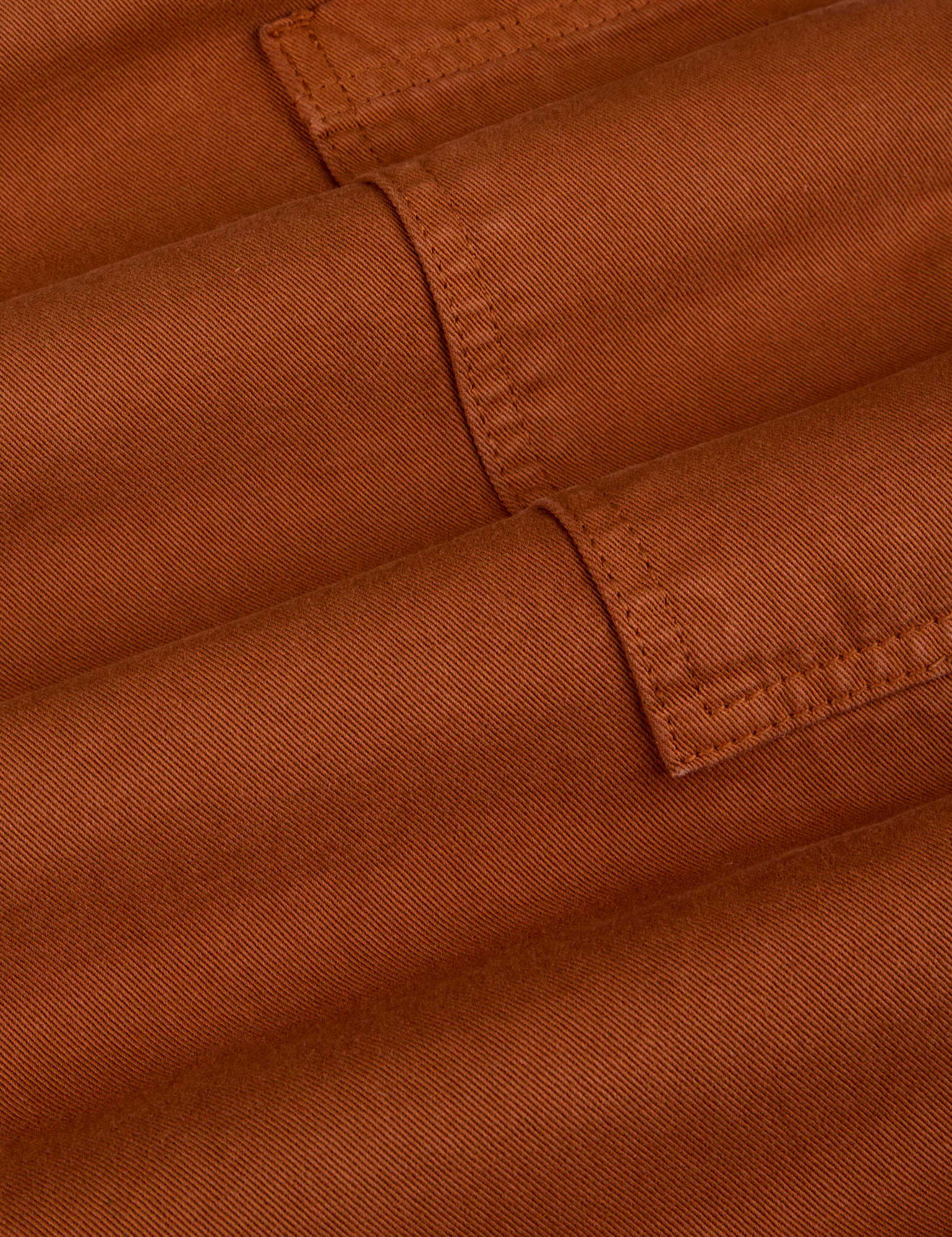 Drop Pocket Cargo Pants in Burnt Terracotta fabric detail close up