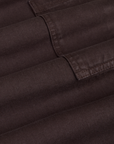 Drop Pocket Cargo Pants in Espresso Brown fabric detail close up