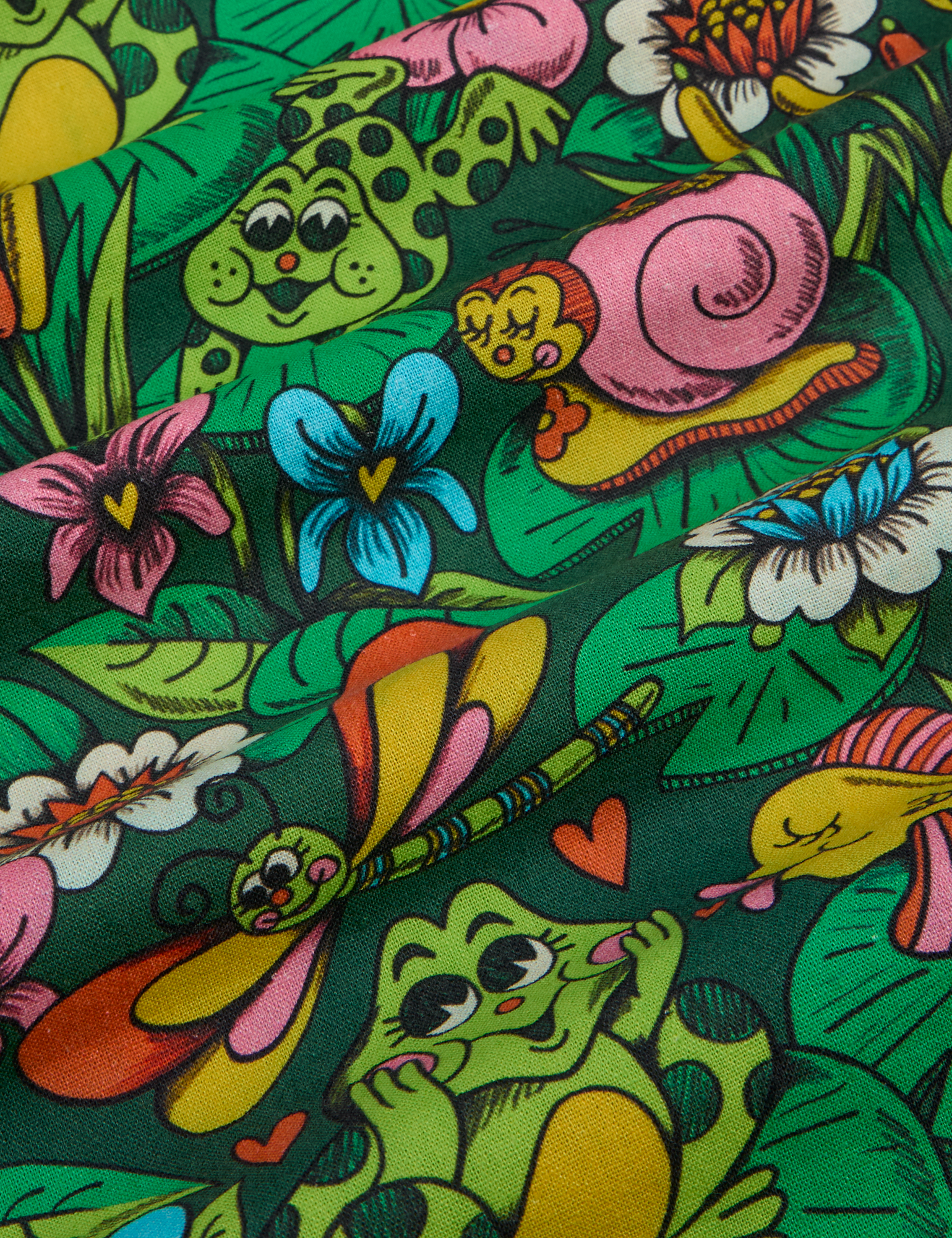 Pond Party Pantry Button-Up fabric detail close up