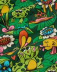 Work Pants in Pond Party fabric detail close up