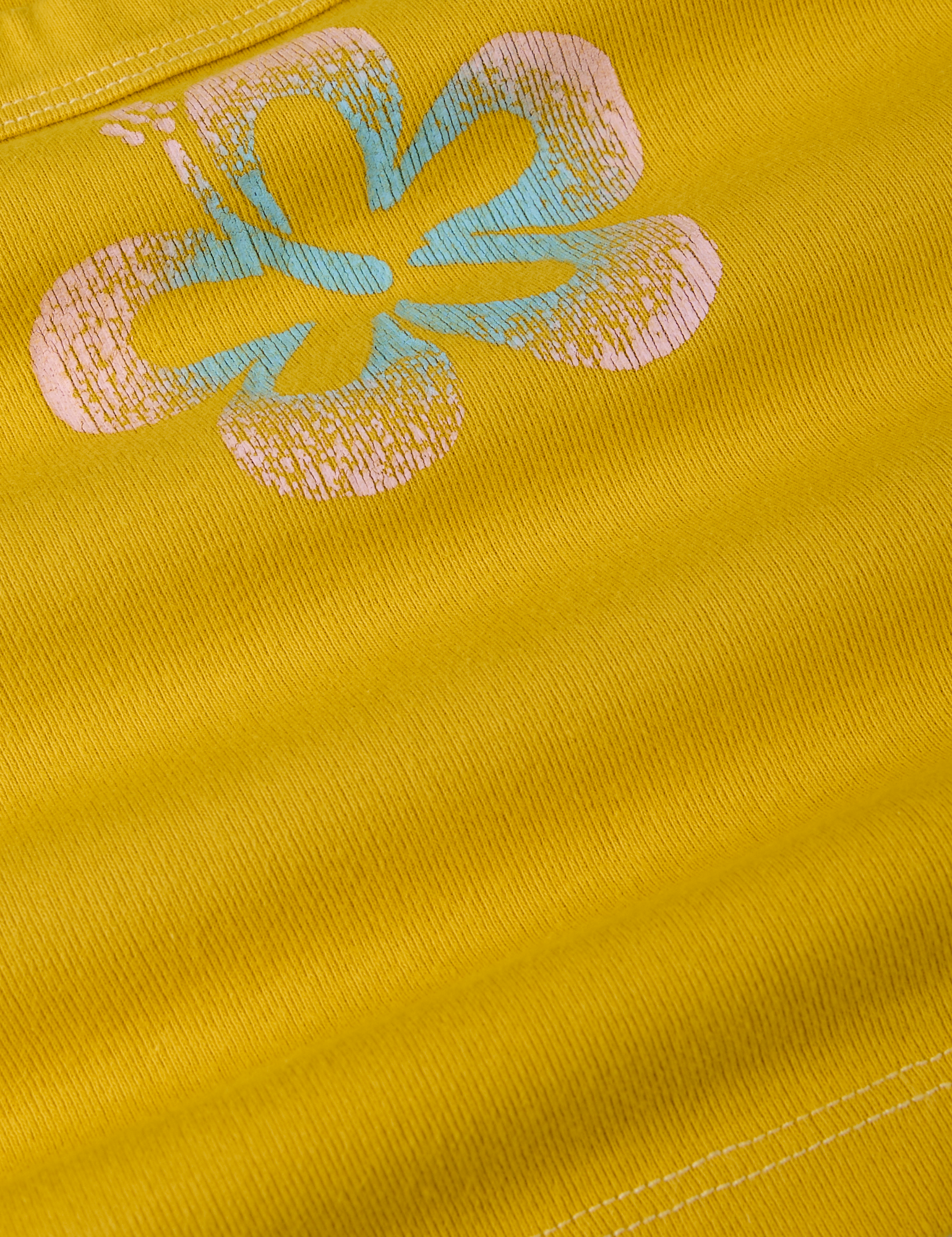 Icon Cropped Tank - Yellow Hibiscus