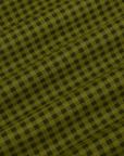 Gingham Long Sleeve Baby Tee in Summer Olive fabric detail close up