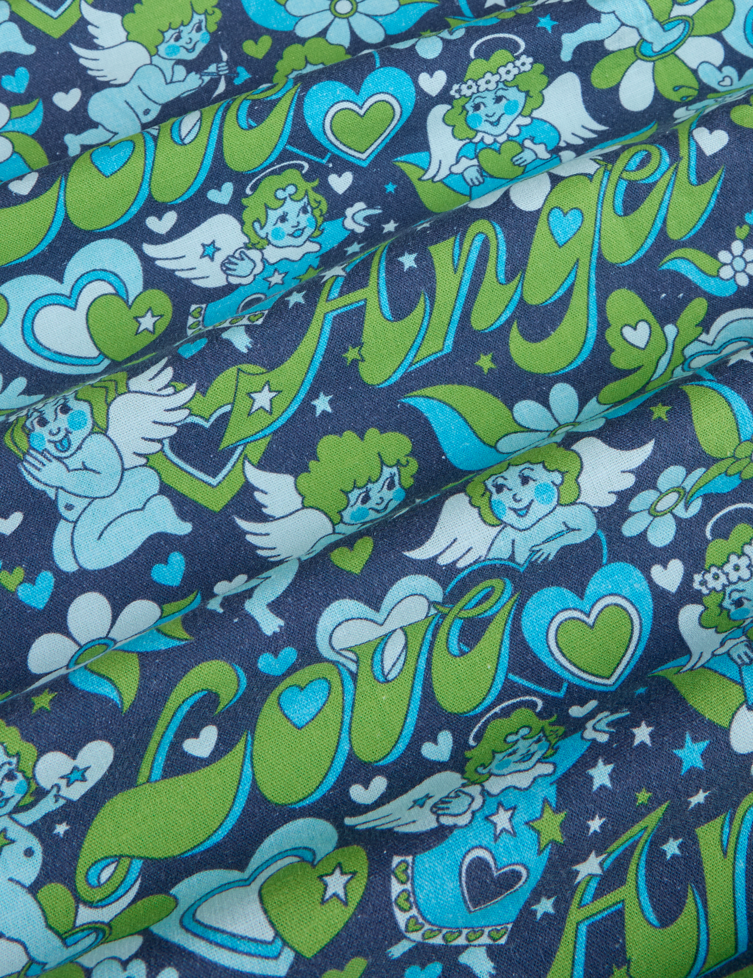 Angel Print Pantry Button-Up fabric detail close up