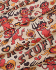 Long Sleeve Baby Tee in Hot Stuff Print fabric detail close up
