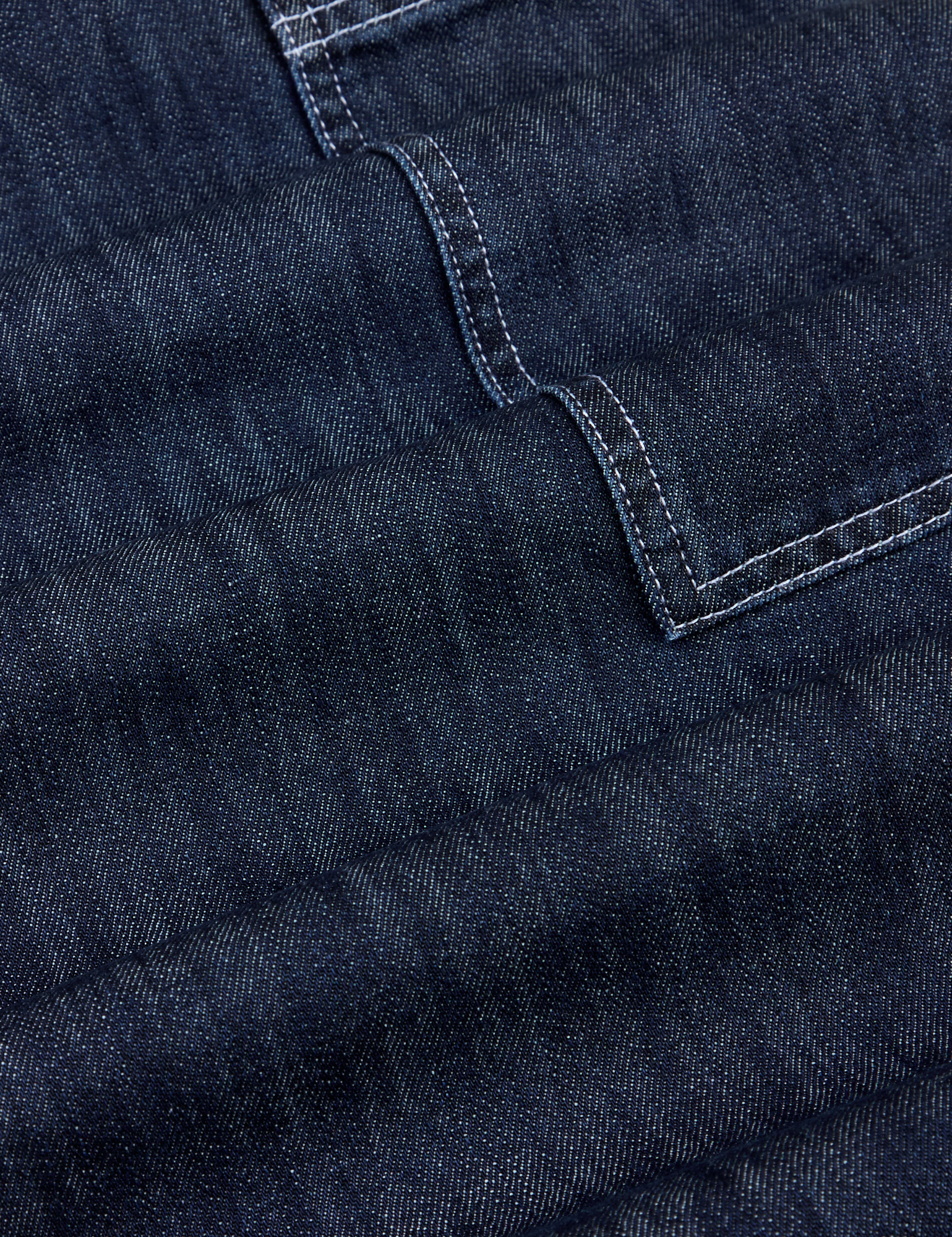 Denim Drop Pocket Pants in Dark Wash fabric detail close up