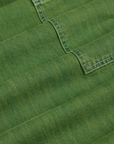Denim Drop Pocket Pants in Green Overdye fabric detail close up