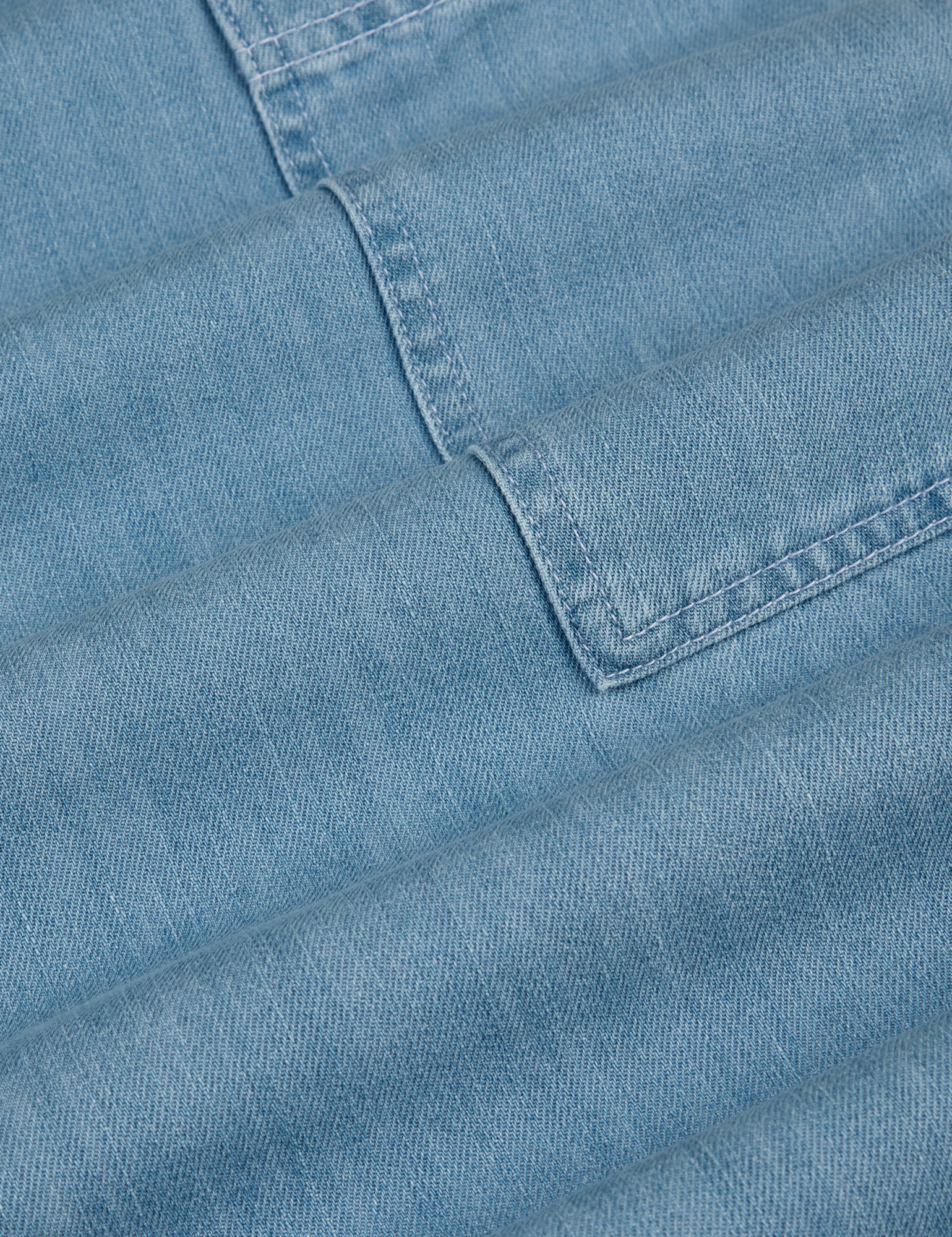 Denim Drop Pocket Pants in Light Wash fabric detail close up