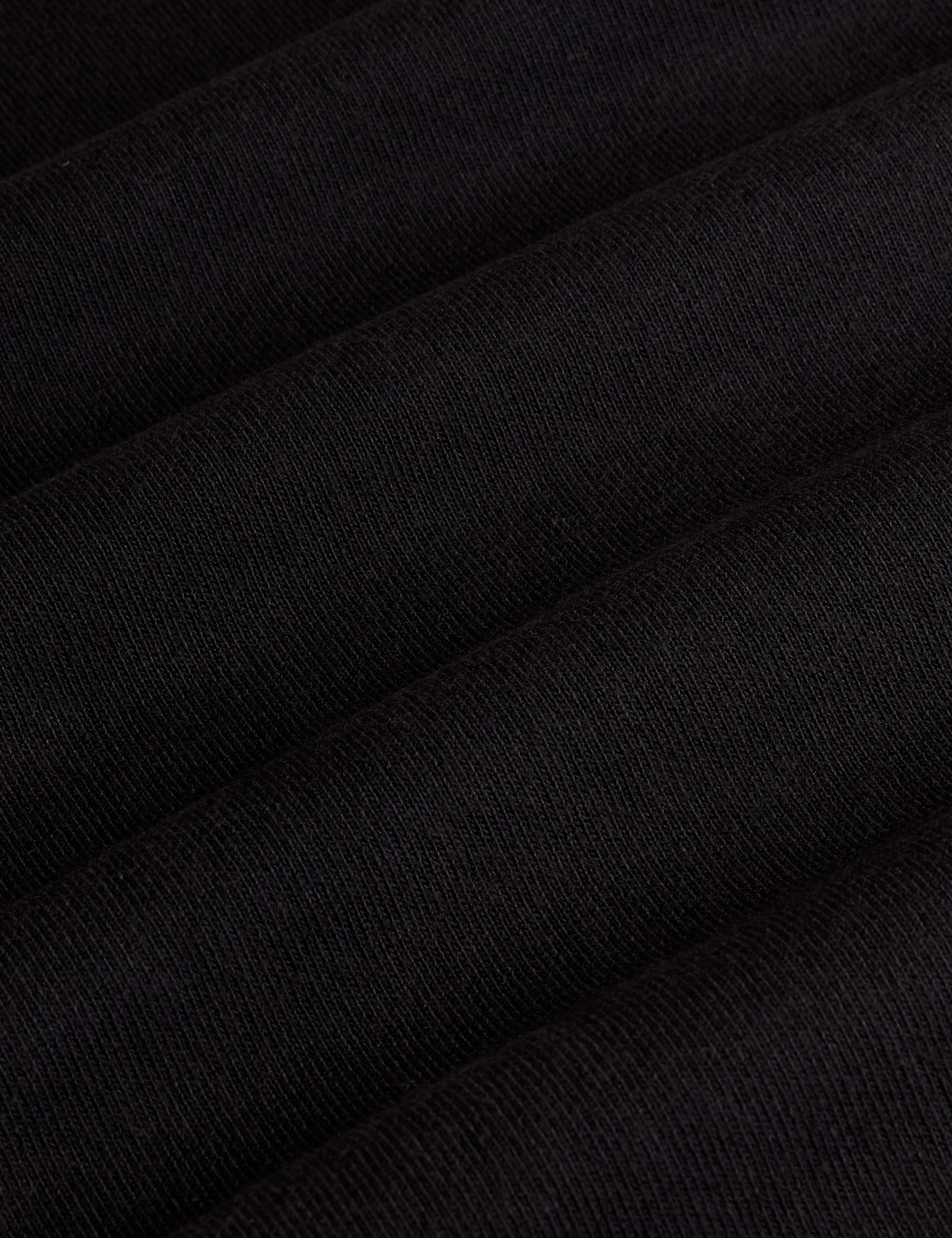 Long Sleeve Burly Tee in Basic Black fabric detail close up