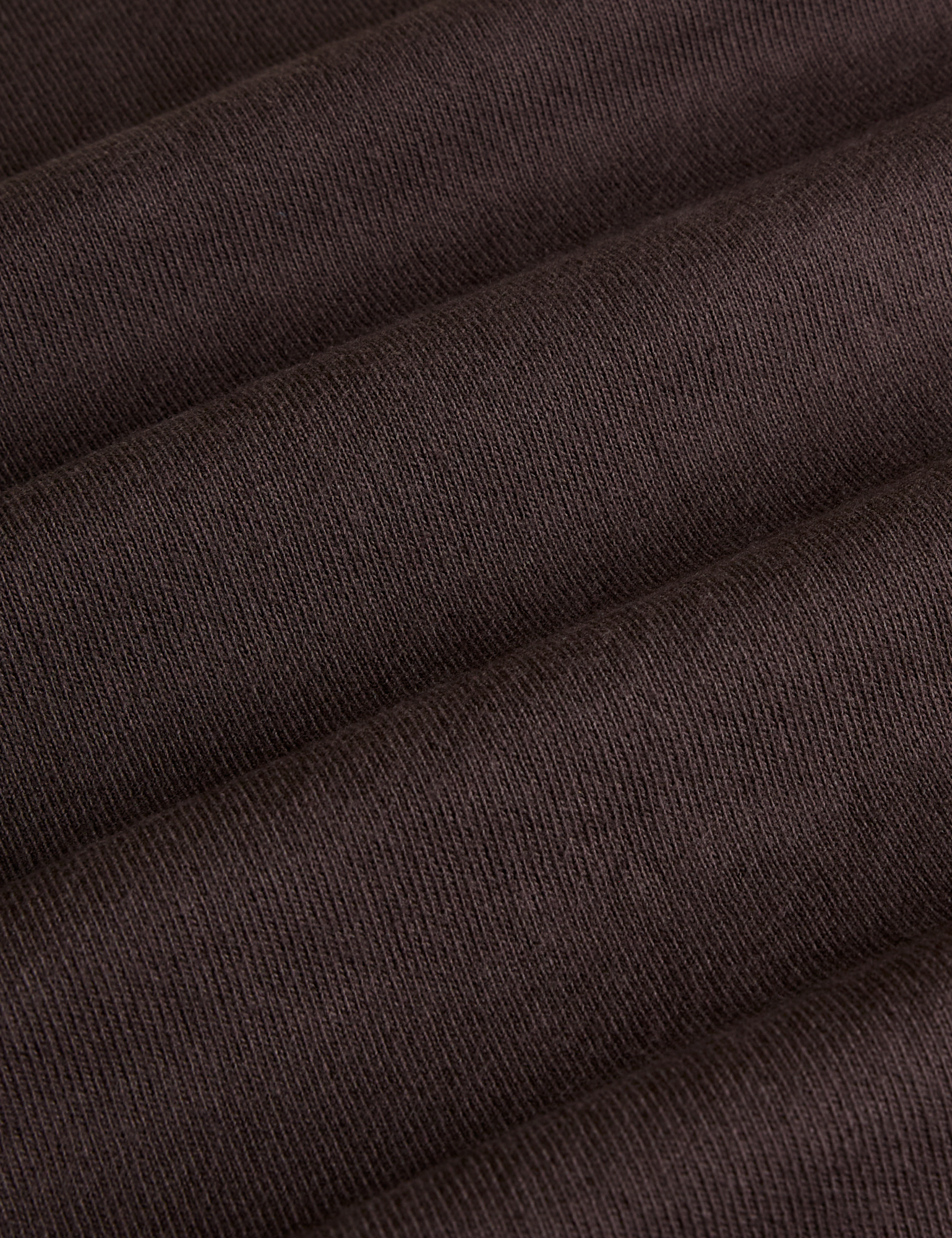 Long Sleeve Burly Tee in Espresso Brown fabric detail close up