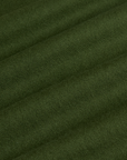 Long Sleeve Burly Tee in Evergreen fabric detail close up