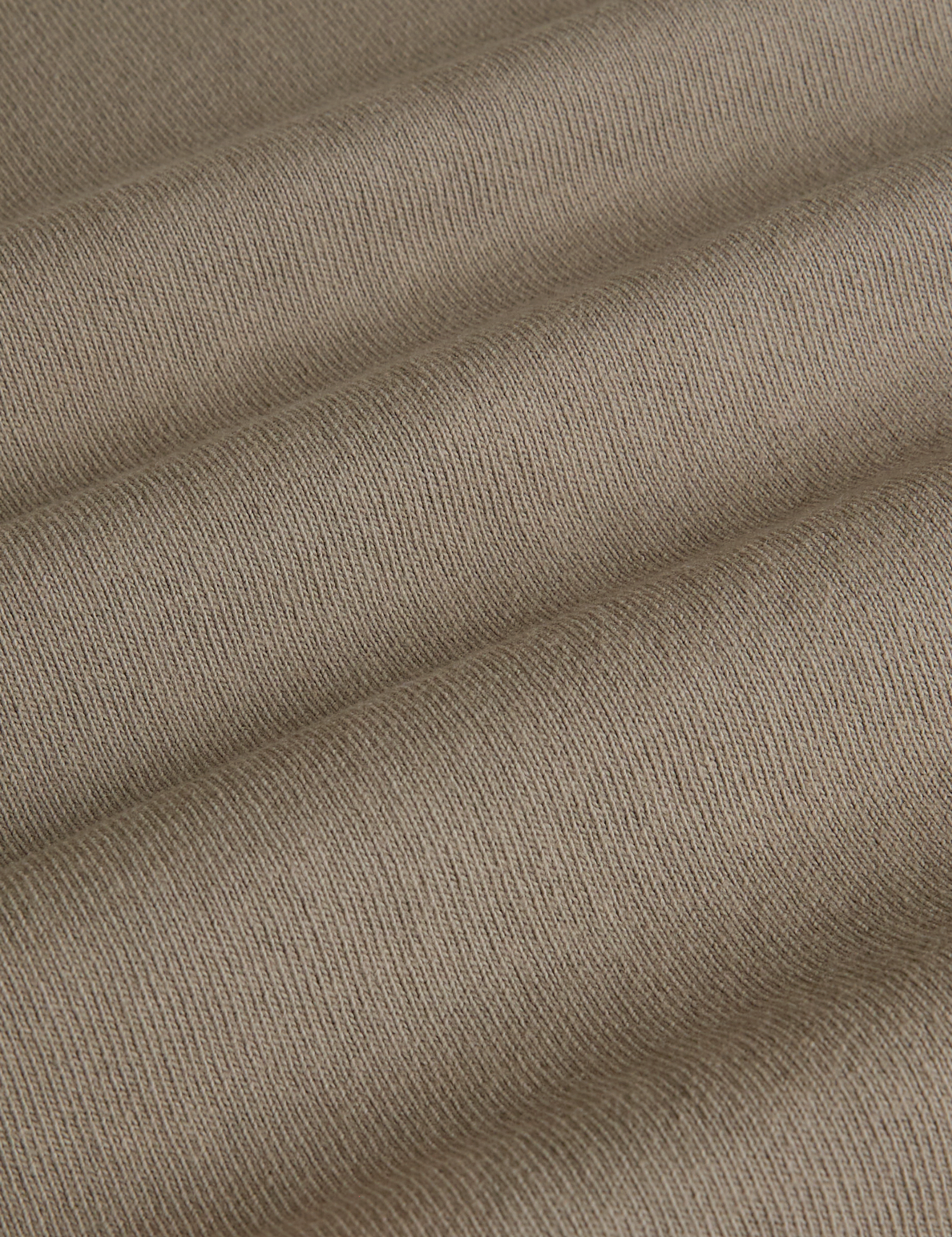 Long Sleeve Burly Tee in Khaki Grey fabric detail close up