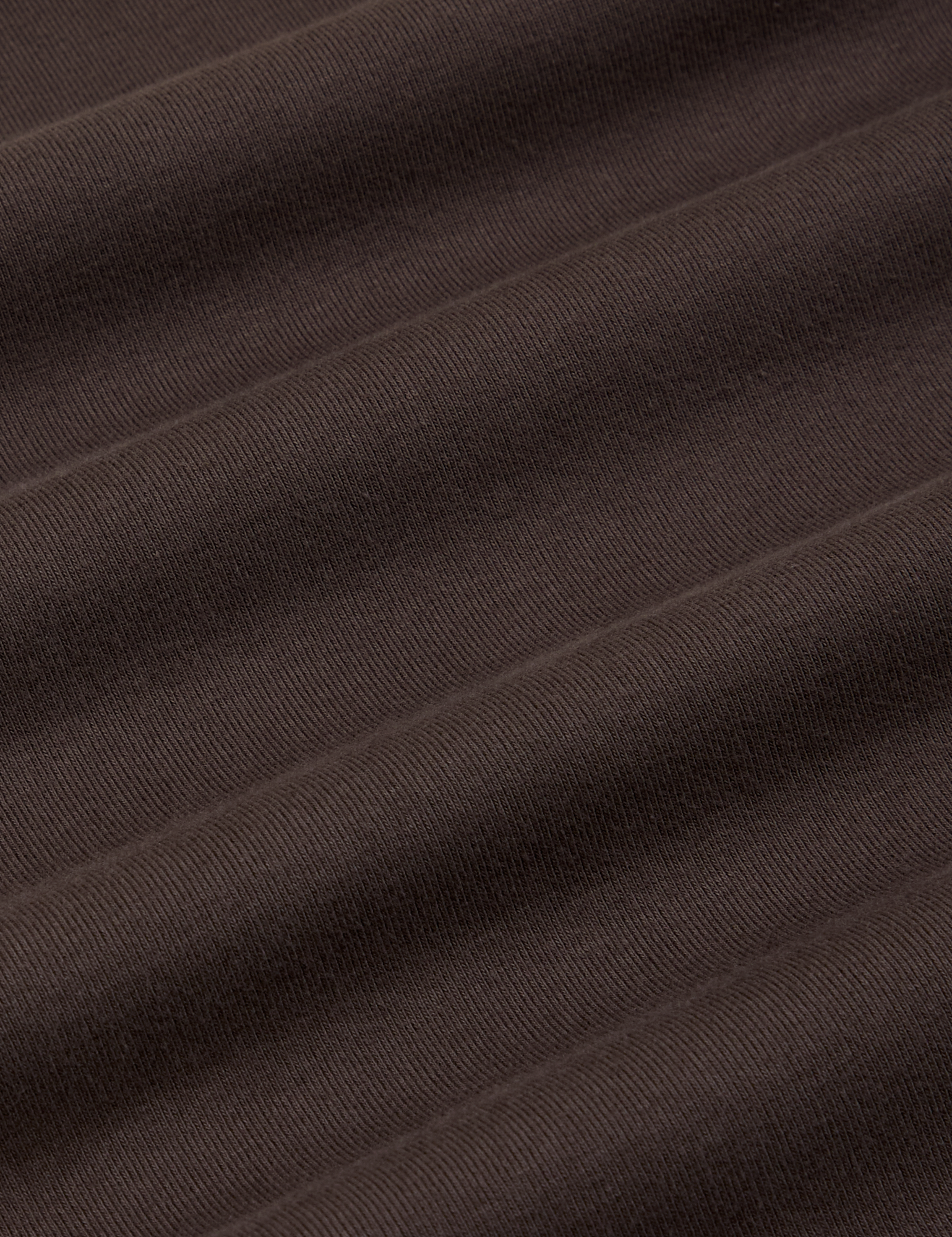Long Sleeve Baby Tee in Espresso Brown fabric detail close up