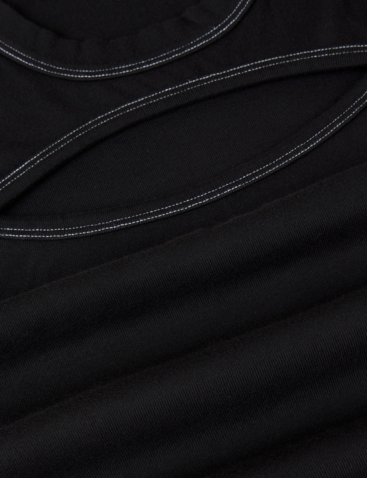 Fabric close up of the Black Porthole Long Sleeve Tee