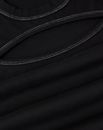 Fabric close up of the Black Porthole Long Sleeve Tee