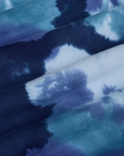 Long Sleeve Baby Tee in Blue Magic Waters fabric detail close up