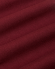 Mid-Rise Work Pants in Red Wine fabric detail close up