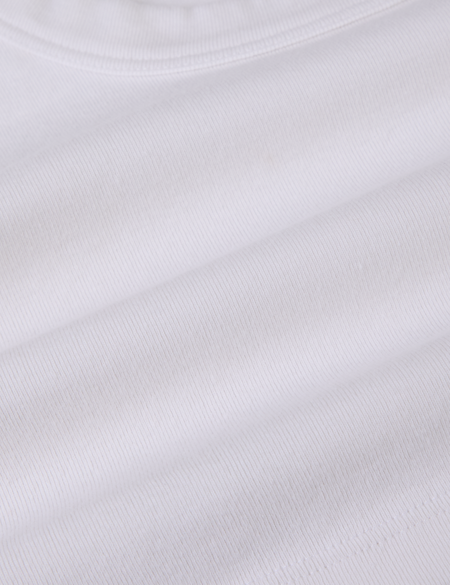 Contrast Stitch Mini Tank in Vintage Tee White fabric detail close up