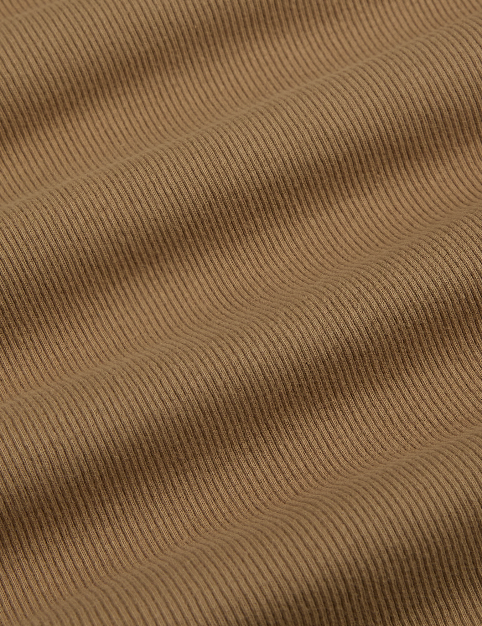 Muscle Tee in Desert Brown fabric detail close up