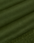 Organic Action Pants in Evergreen fabric detail close up