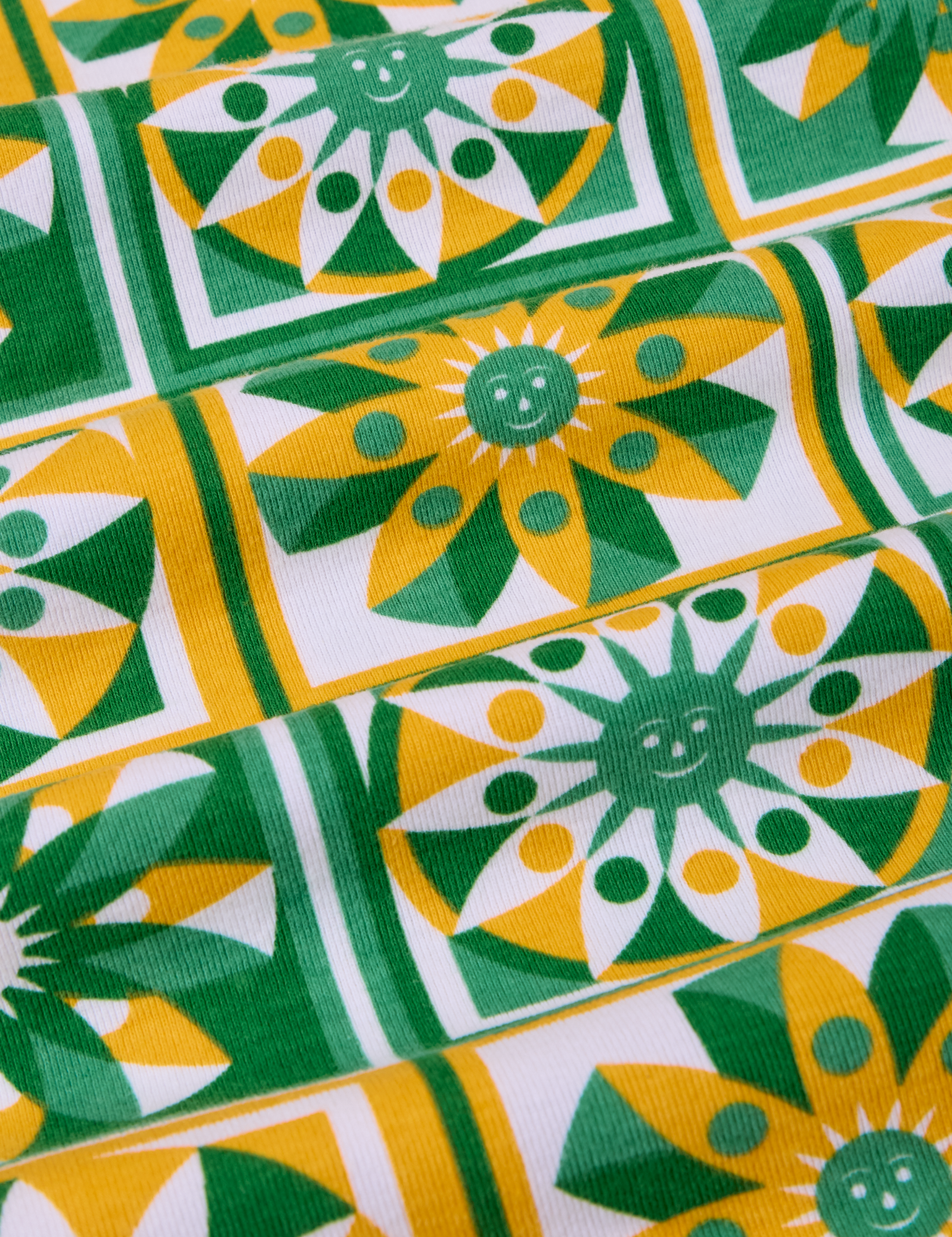 Cropped Tank Top in Spring Quilt Print fabric detail close up