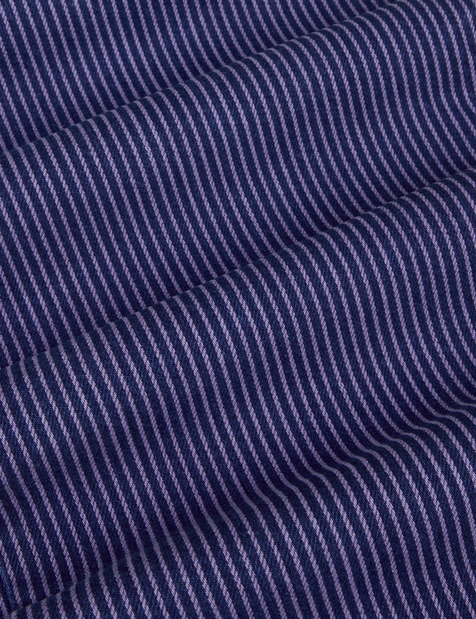 Railroad Denim Work Pants in Faded Grape Overdye fabric detail close up