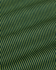 Railroad Denim Work Pants in Gross Green Overdye fabric detail close up