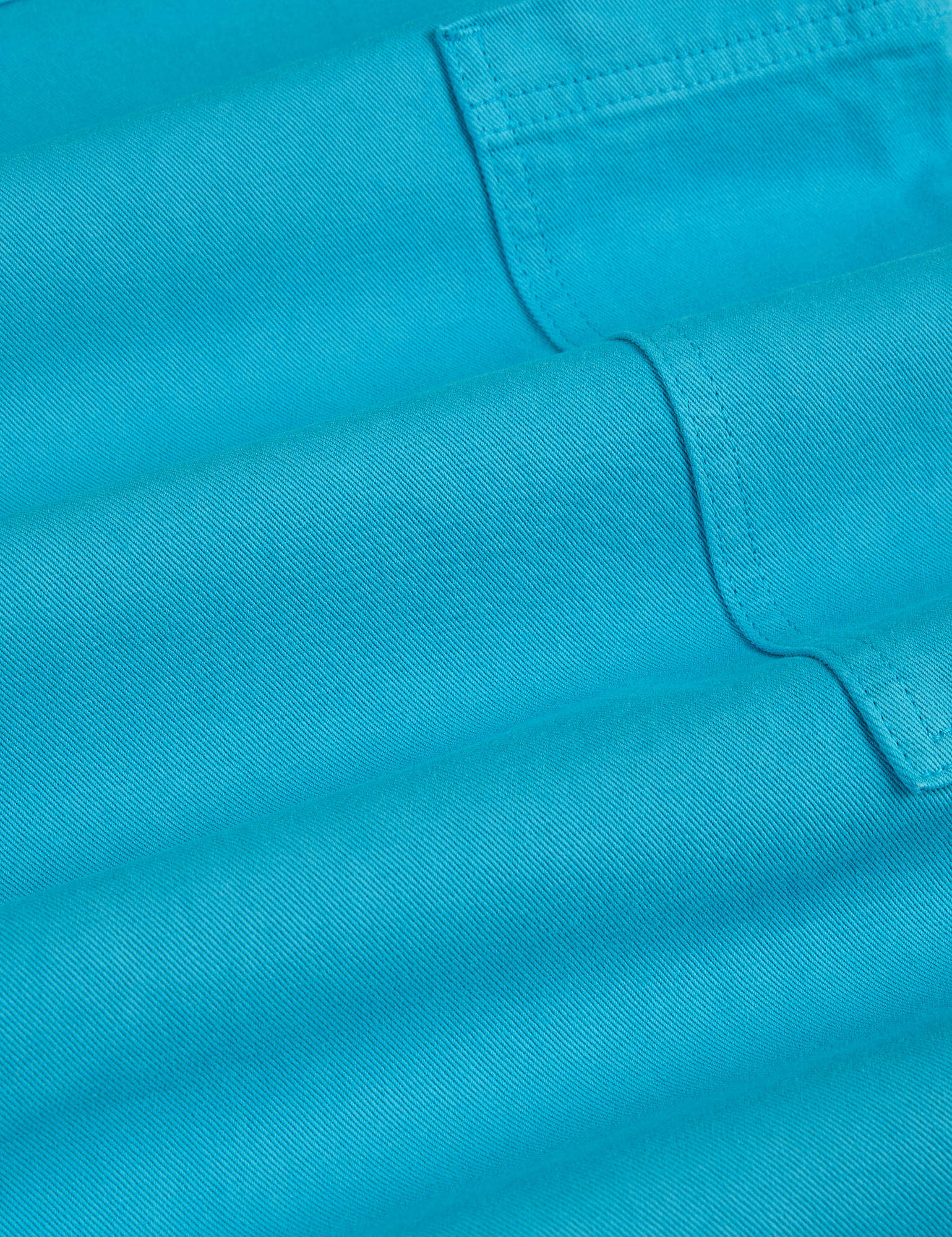 Drop Pocket Cargo Pants in Hawaiian Blue fabric detail close up