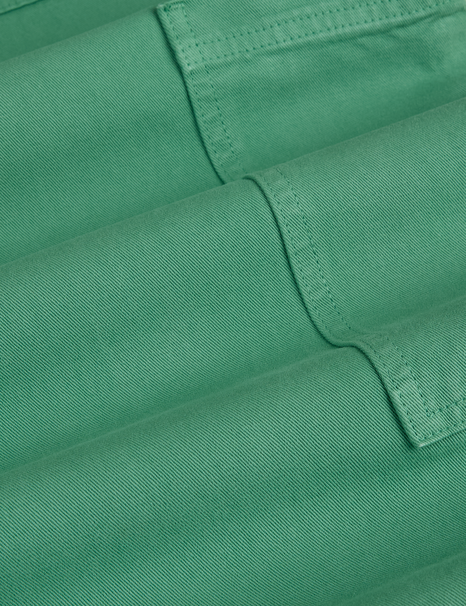Drop Pocket Cargo Pants in Seafoam Green fabric detail close up