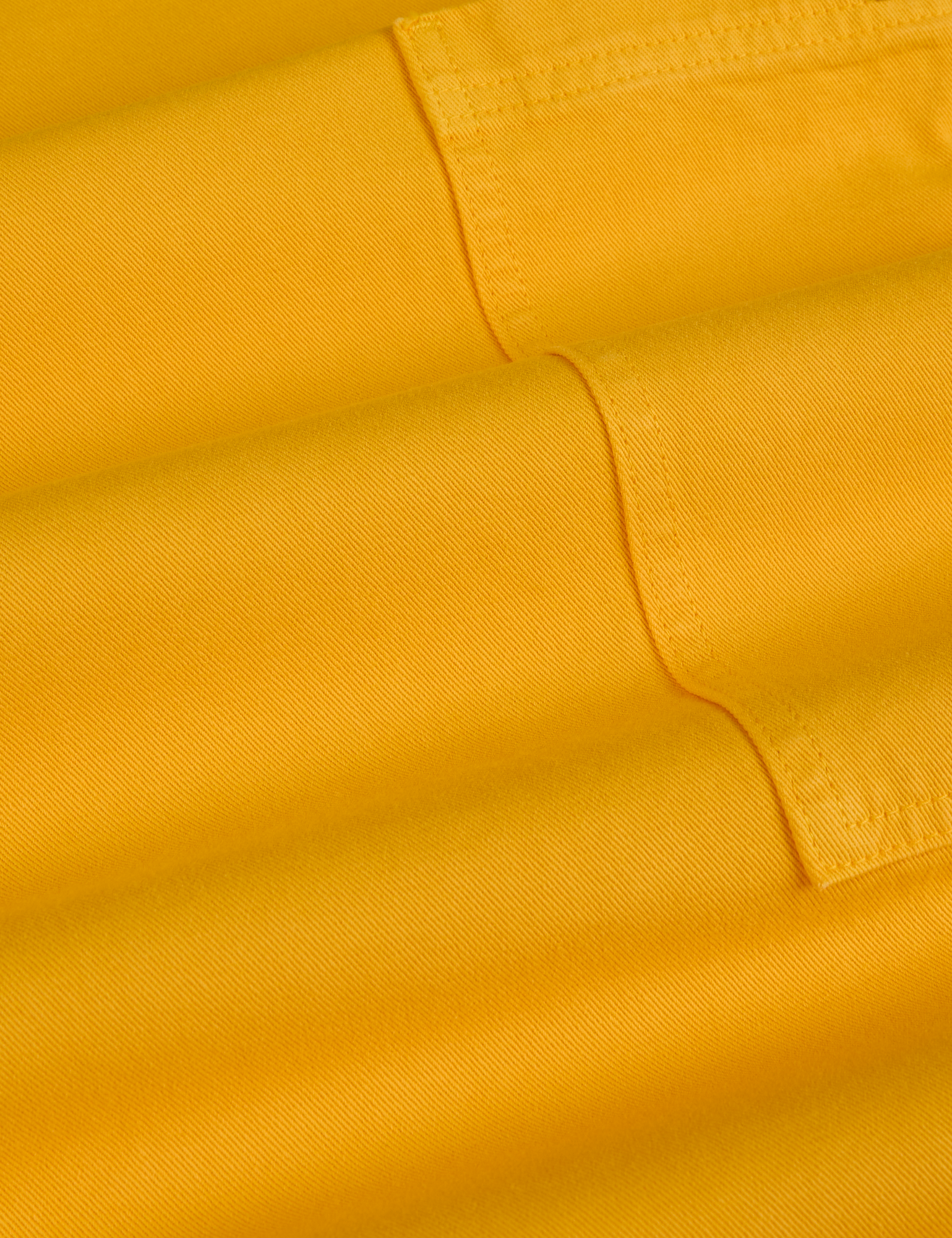 Drop Pocket Cargo Pants in Sunshine Yellow fabric detail close up