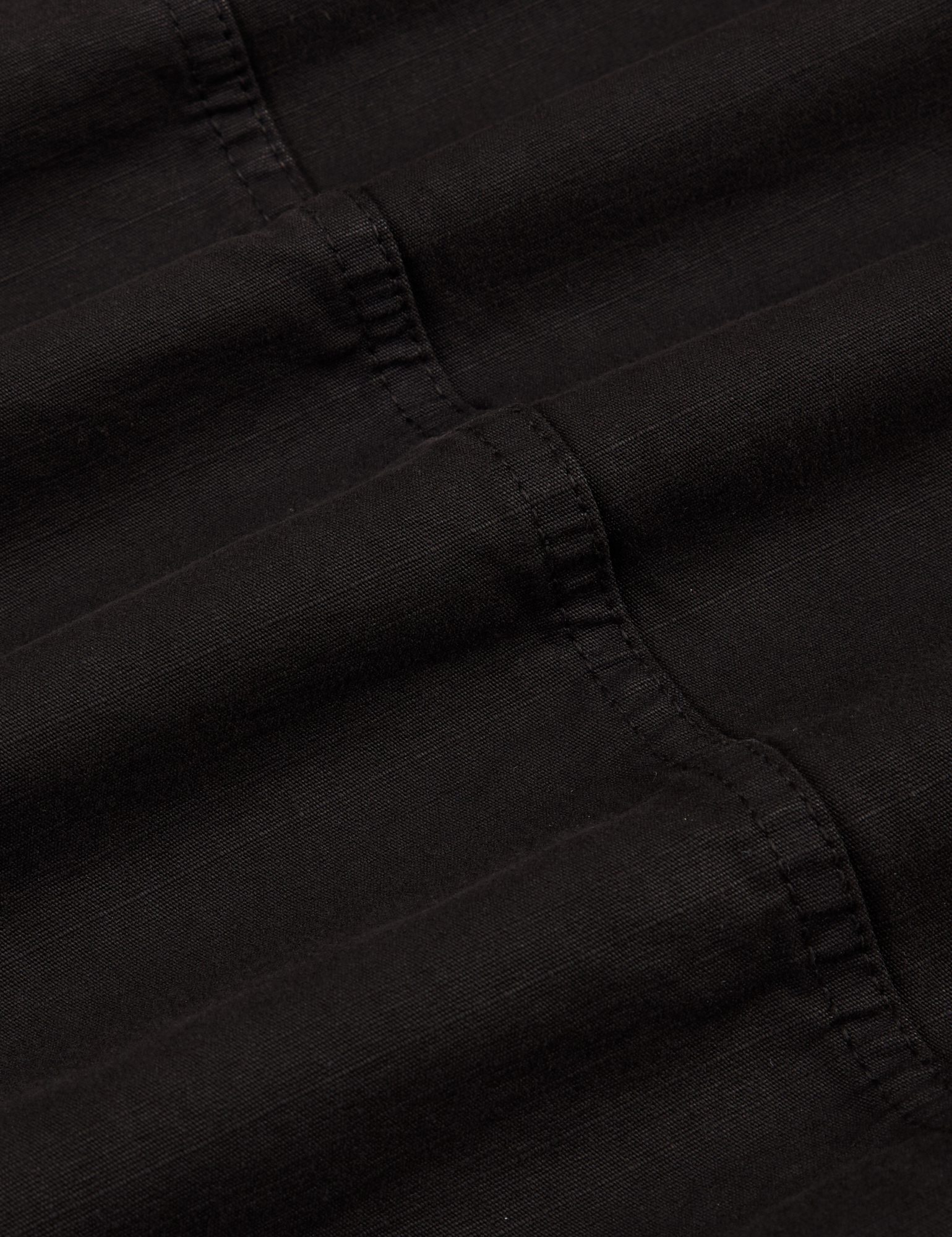 Ripstop Field Coat in Basic Black fabric detail close up