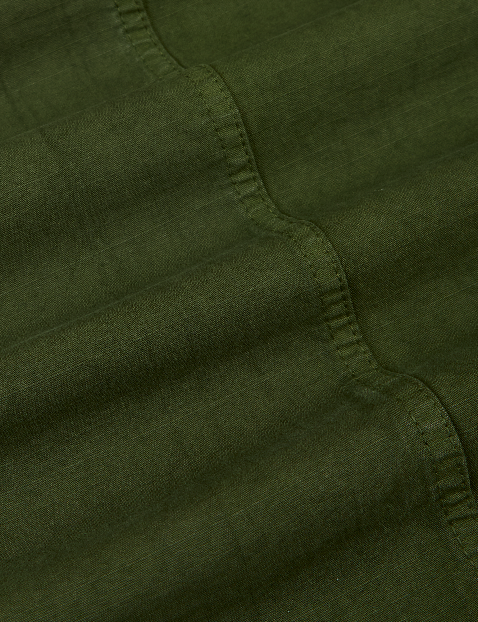 Ripstop Field Coat in Evergreen fabric detail close up