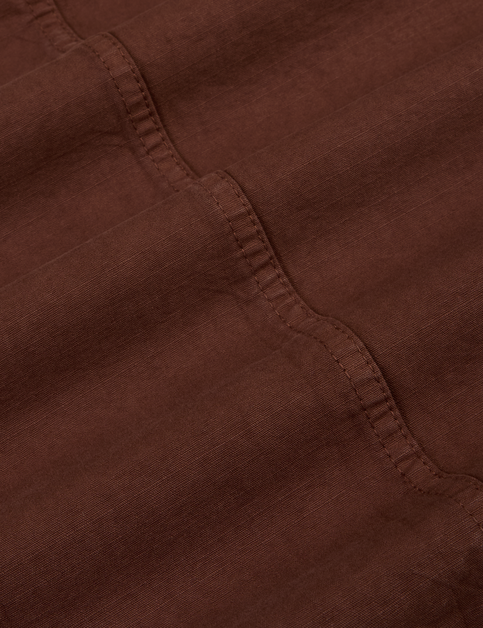 Ripstop Field Coat in Fudgesicle Brown fabric detail close up