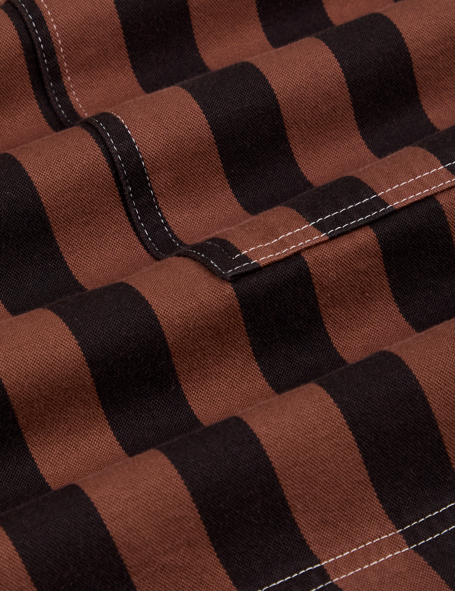Longline Work Shorts in Fudgesicle Brown fabric detail close up