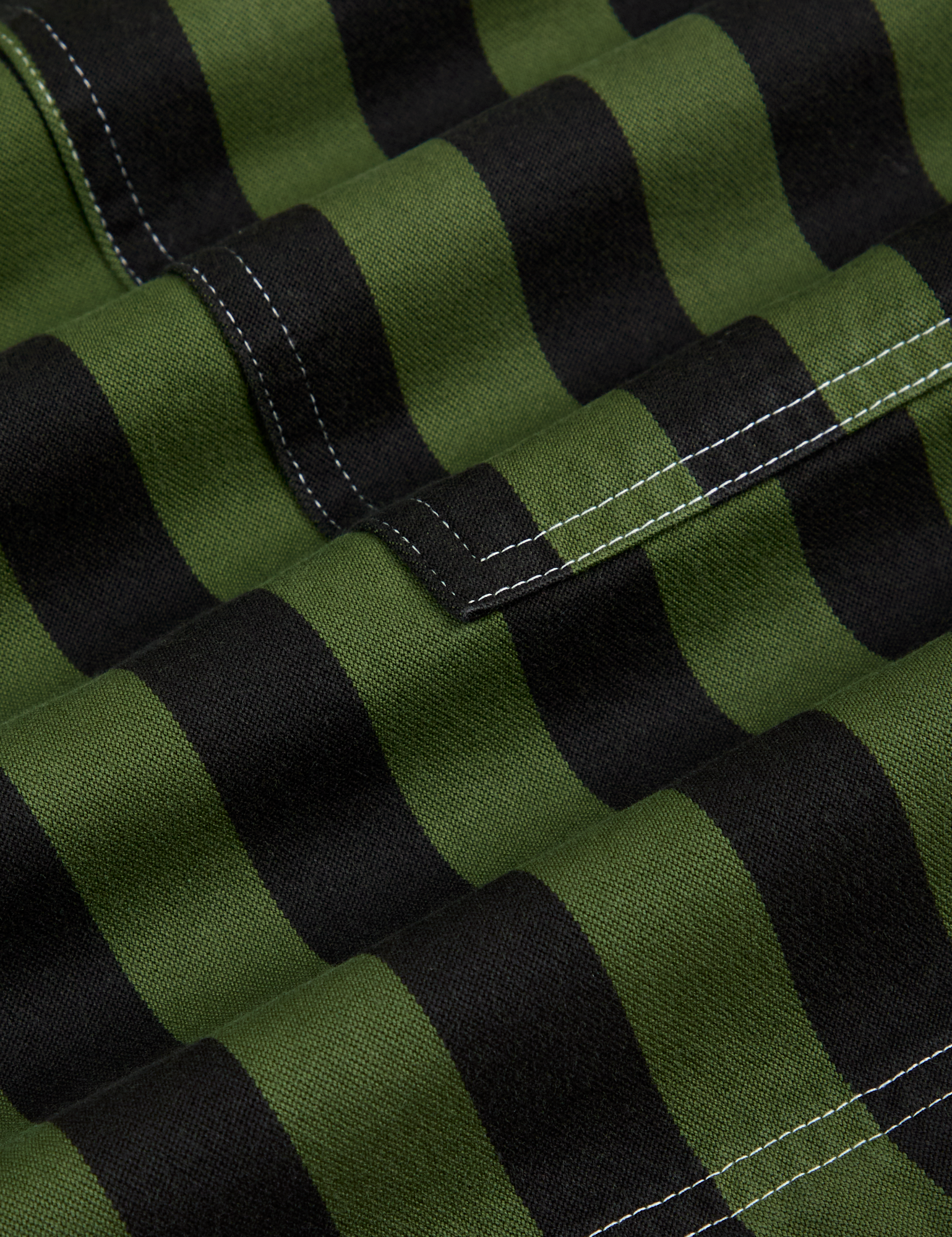 Longline Work Shorts in Evergreen fabric detail close up 
