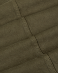 Denim Work Jacket in Surplus Green fabric detail close up