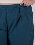 Pleated Pull-On Pants - Lagoon