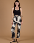 Black Stripe Work Pants - Natural