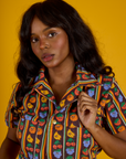 Short Sleeve Jumpsuit - Fruit Fantasy