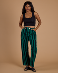 Black Stripe Work Pants - Hunter Green