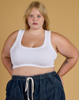 Contrast Stitch Mini Tank inVintage Tee White on Juliet