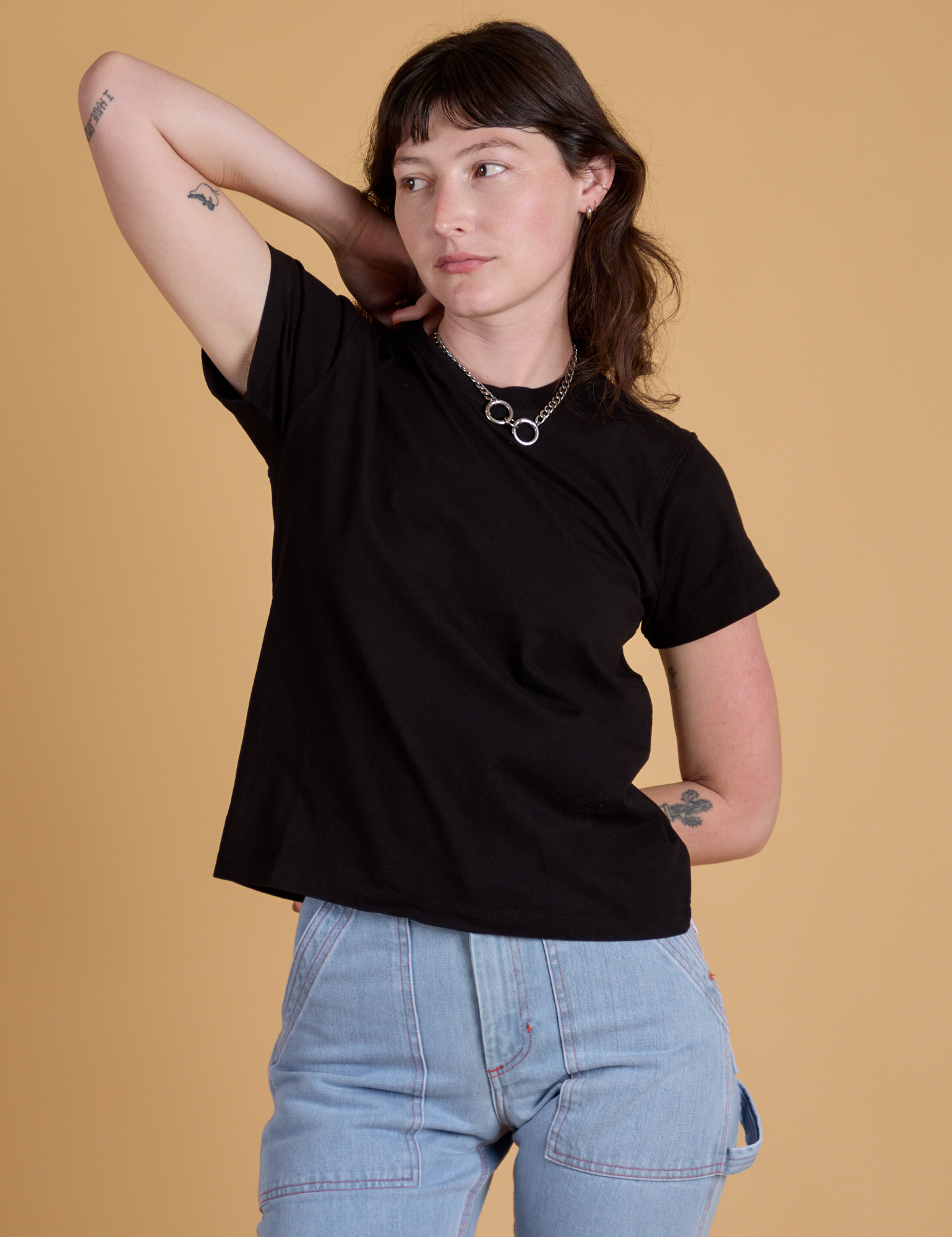 Organic Vintage Tee in Basic Black on Alex