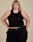 Racerback Tank in Black on Juliet