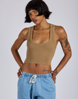 Cropped Tank Top in Desert Brown on Kira
