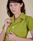 Short Sleeve Jumpsuit - Gross Green