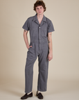 Short Sleeve Jumpsuit in Washed Grey on Quinn