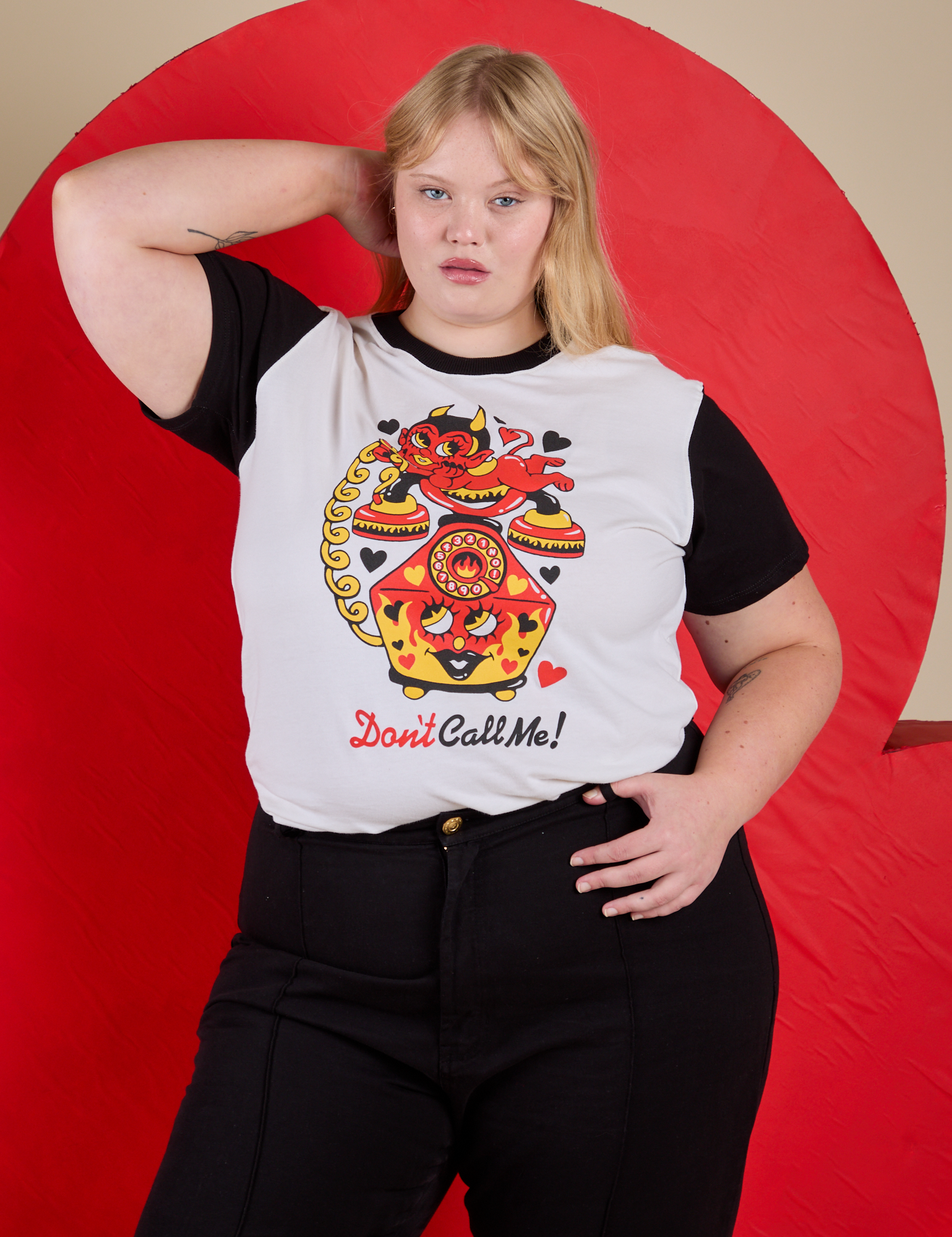 Juliet is 5’7” and wearing L Vintage Tee in Don't Call Me
