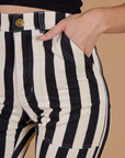 Black Stripe Work Pants - Natural