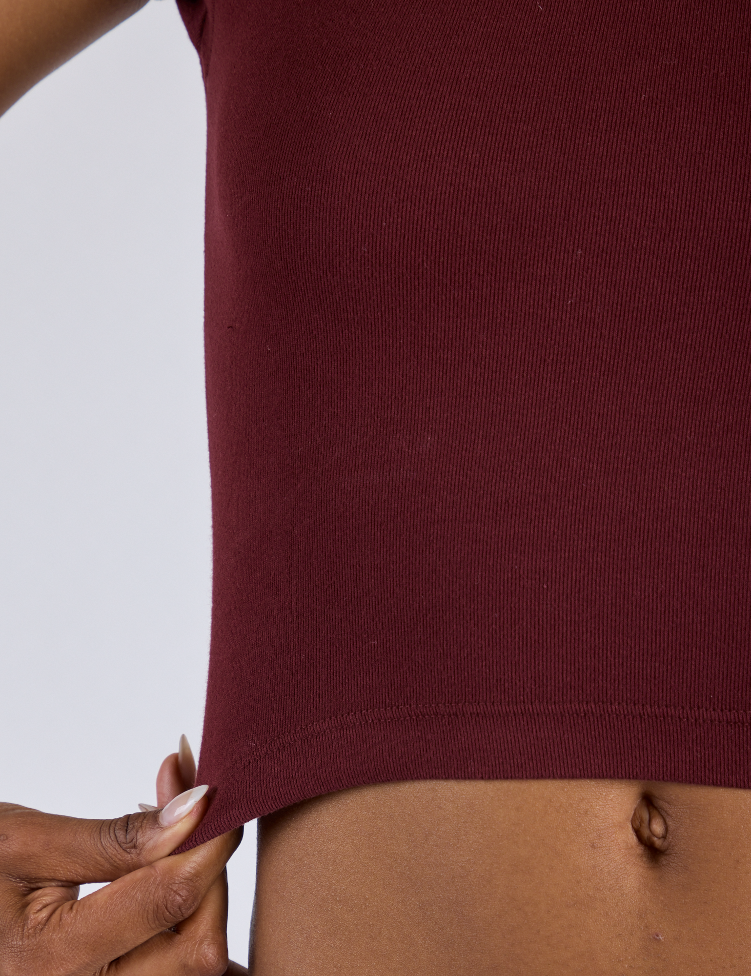 Cropped Baby Tee - Red Wine