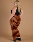 Black Stripe Work Pants - Construction Orange